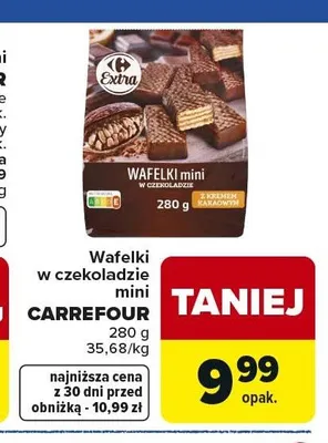 Wafelki w czekoladzie mini Carrefour promocja w Carrefour Market