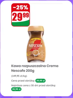 Kawa rozpuszczalna Crema promocja w Dino