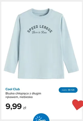 Bluzka chłopięca z długim rękawem Cool Club niebieska promocja w Smyk
