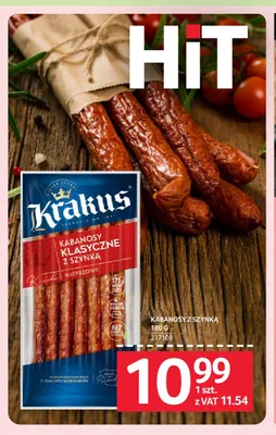 Kabanosy z szynką Krakus promocja w Selgros
