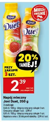 Napój mleczny Jovi Duet promocja w Twój Market