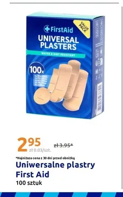 Uniwersalne plastry First Aid 100-pak promocja w Action