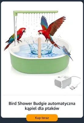 Automatyczna kąpiel dla ptaków Bird Shower Budgie promocja w Amazon
