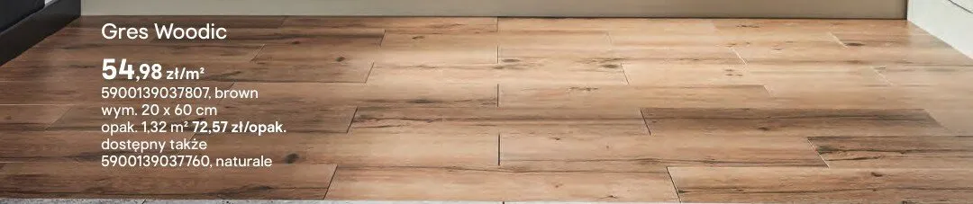 Gres Woodic brown 20x60cm Paradyż promocja w Castorama
