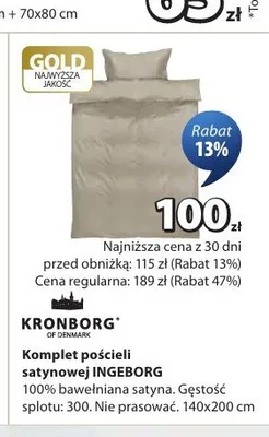Komplet pościeli satynowej Kronborg Ingeborg promocja w Jysk