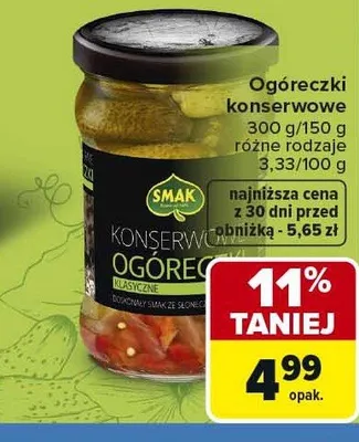 Ogóreczki konserwowe Smak promocja w Carrefour