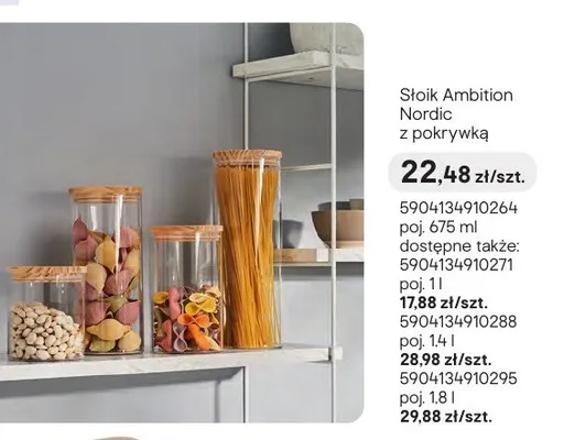 Słoik Ambition Nordic z pokrywką 1,4l promocja w Castorama