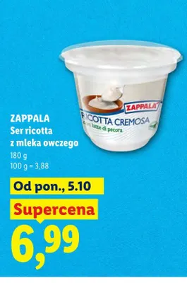 Ser ricotta z mleka owczego Zappalà promocja w Lidl