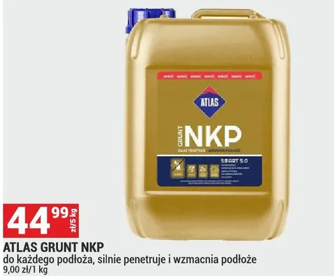 Grunt NKP do każdego podłoża, silnie penetruje i wzmacnia podłoże promocja w Merkury Market