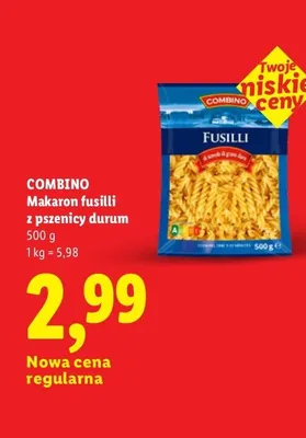 Makaron fusilli z pszenicy durum Combino promocja w Lidl