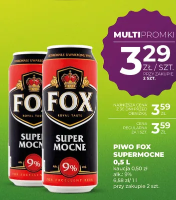 Piwo Fox Supermocne promocja w Duży Ben