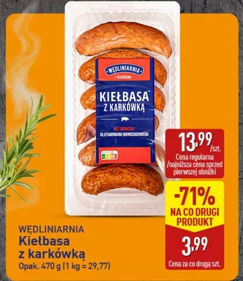Kiełbasa z karkówką Wędliniarnia promocja w Aldi