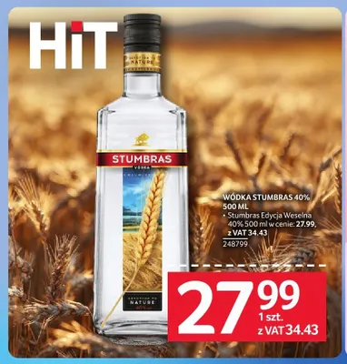 Wódka Stumbras 40% promocja w Selgros