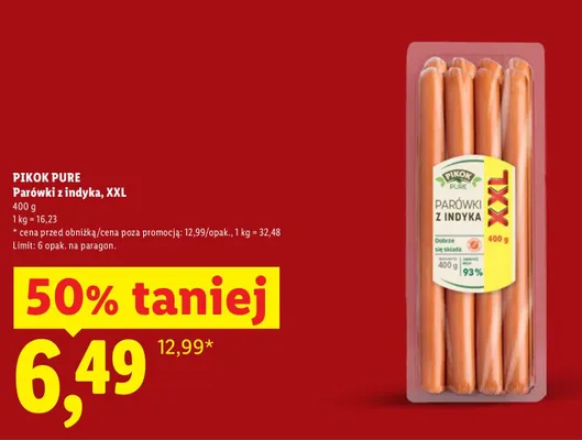 Parówki z indyka XXL promocja w Lidl
