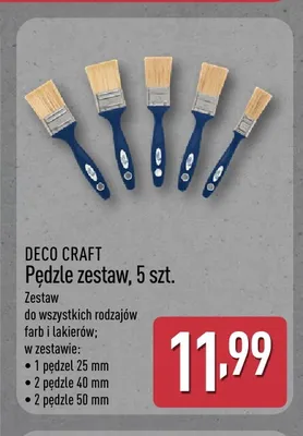 Zestaw pędzli Deco Craft promocja w Aldi