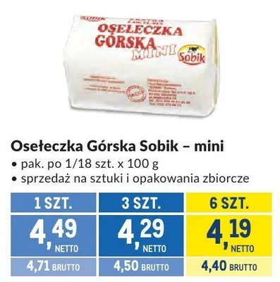 Osełeczka Górska Sobik mini promocja w Makro