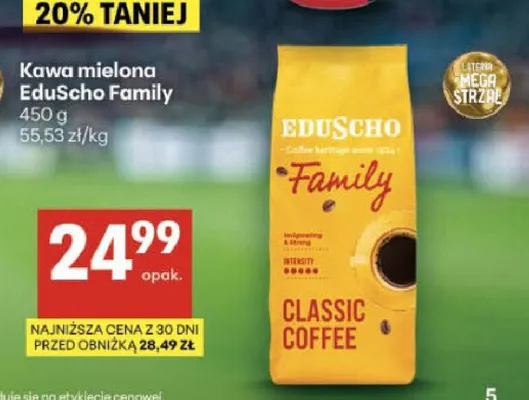 Kawa mielona EduScho Family promocja w Delikatesy Centrum
