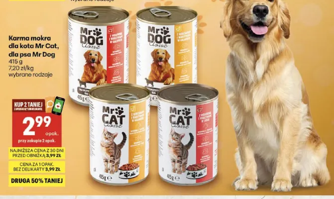 Karma mokra dla psa Mr Dog Classic z kurczakiem i warzywami w galaretce promocja w Delikatesy Centrum