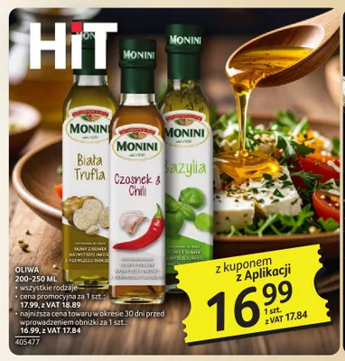 Oliwa z oliwek Monini czosnek i chili promocja w Selgros
