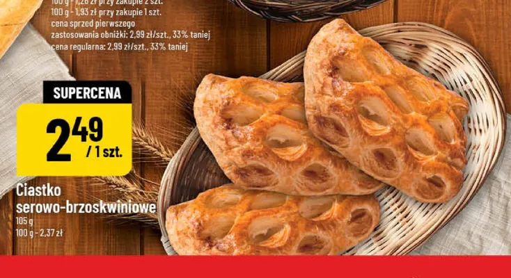 Ciastko serowo-brzoskwiniowe promocja w POLOmarket