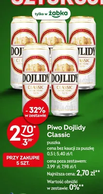 Piwo Dojlidy Classic promocja w Żabka