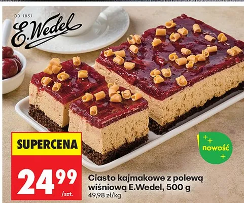 Ciasto kajmakowe z polewą wiśniową promocja w Biedronka