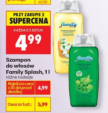 Szampon do włosów Splash różne rodzaje promocja w Biedronka