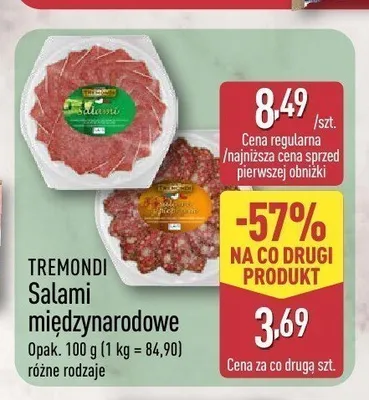 Salami międzynarodowe Tremondi promocja w Aldi