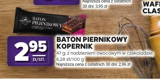 Baton piernikowy Kopernik z nadzieniem owocowym w czekoladzie promocja w Stokrotka