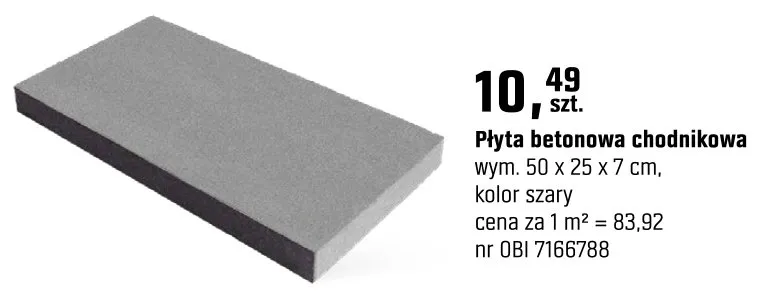 Płyta betonowa chodnikowa promocja w OBI