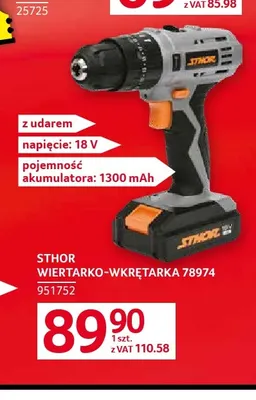 Wiertarko-wkrętarka 78974 z udarem Sthor promocja w Selgros