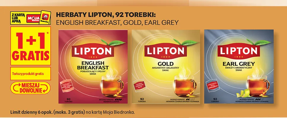 Herbata Lipton Earl Grey promocja w Biedronka