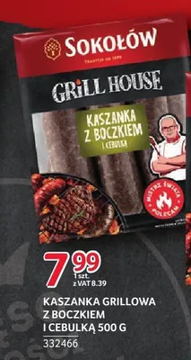 Kaszanka grillowa z boczkiem i cebulką Sokołów Grill House promocja w Selgros