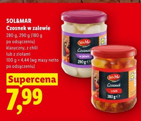 Czosnek w zalewie klasyczny Sol&Mar promocja w Lidl