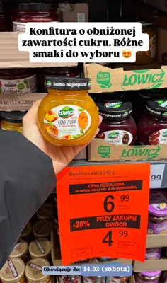 Konfitura extra z brzoskwini promocja w Aldi