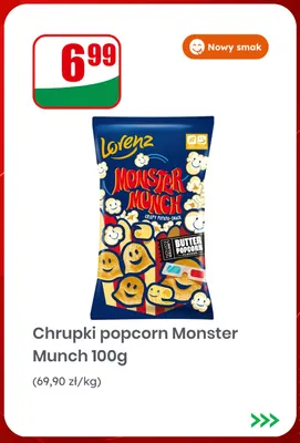 Chrupki popcorn Monster Munch Lorenz promocja w Dino