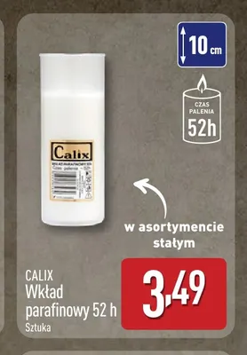 Wkład parafinowy 52 h Calix promocja w Aldi