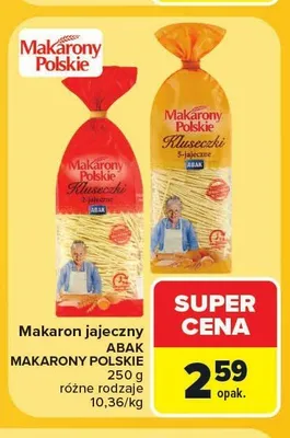Makaron jajeczny Kluseczki Makarony Polskie promocja w Carrefour Market