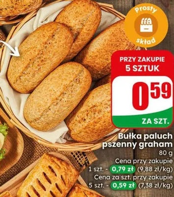 Bułka poluch pszenny graham promocja w Dino