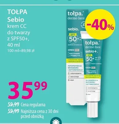 Sebio żel micelarny do twarzy z SPF50+ promocja w Hebe
