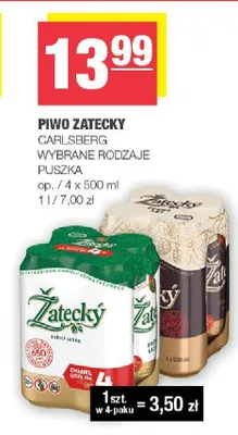 Piwo Żatecky wybrane rodzaje puszka promocja w SPAR