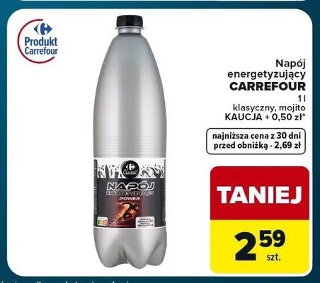 Napój energetyzujący Power klasyczny Carrefour Classic promocja w Globi