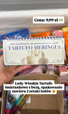 Lody włoskie Tartufo śmietankowe z bezą promocja w Dino