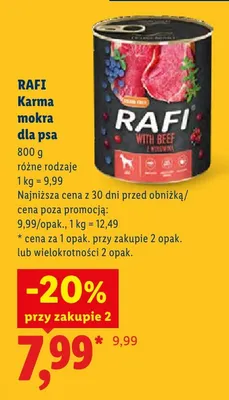Karma mokra dla psa Rafi promocja w Lidl