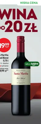 Wino Santa Martha Red Blend wytrawne promocja w Żabka