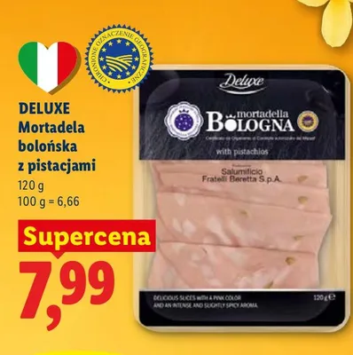 Mortadela bolońska z pistacjami promocja w Lidl