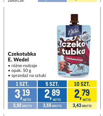 Czekotubka E. Wedel promocja w Makro