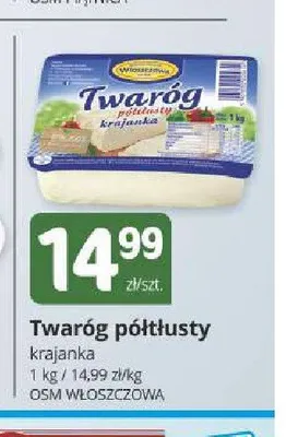 Twaróg półtłusty krajanka OSM Włoszczowa promocja w Marketvita