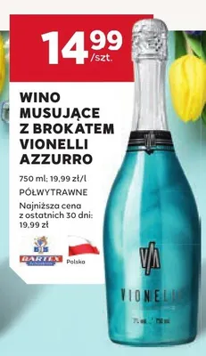 Wino musujące z browaru Vionelli Azzurro promocja w Stokrotka