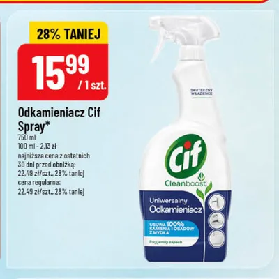 Odkamieniacz Cif Cleanboost Spray uniwersalny promocja w POLOmarket